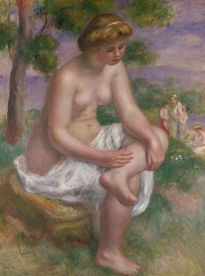 Seated Bather in a Landscape or, Eurydice by Pierre Auguste Renoir